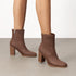 DAMEN RETRO CHUNKY HEEL KNÖCHELSTIEFELETTEN – ELEGANTE STIEFELETTEN MIT SEITLICHEM REISSVERSCHLUSS – IDEAL FÜR BÜRO-OUTFITS